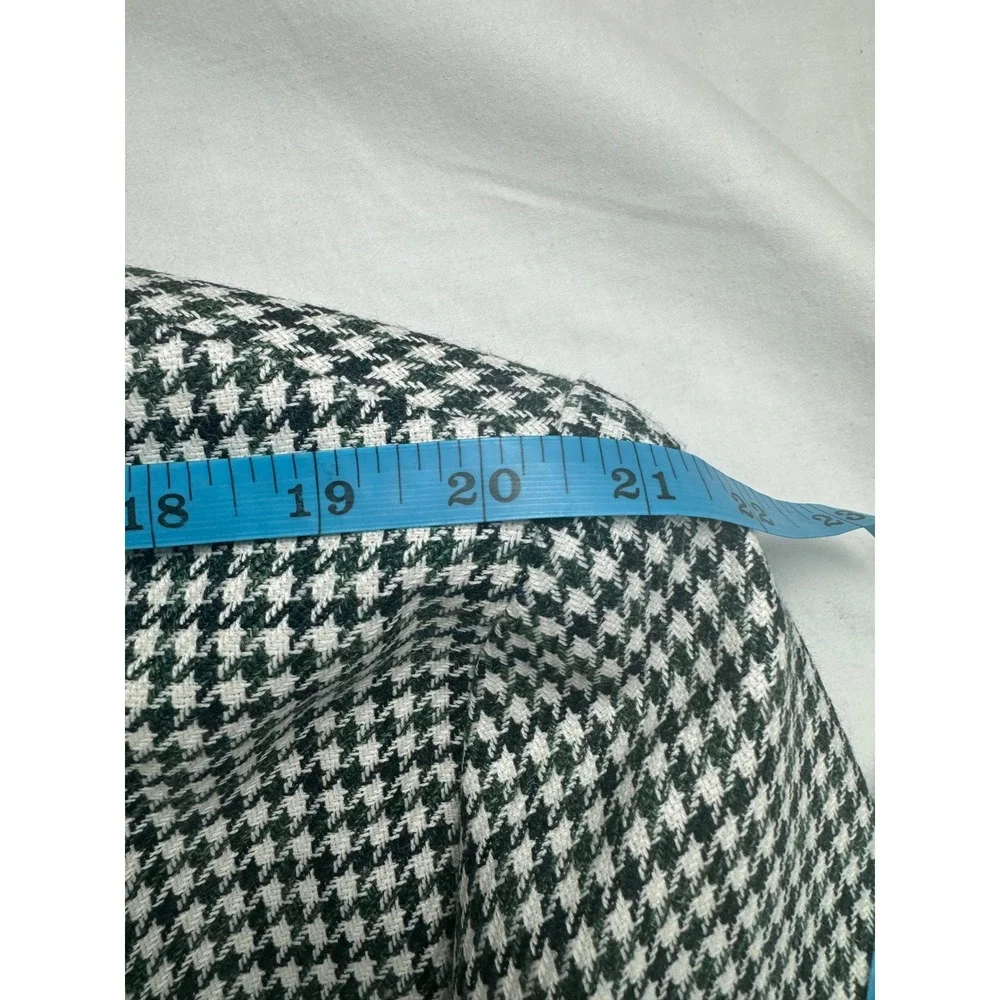 Stafford Mens 50R Sport Coat Blazer Green Houndstooth Wool Blend Classic Fit New